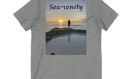 Sea-renety, Beach Theme Unisex V-Neck Tee