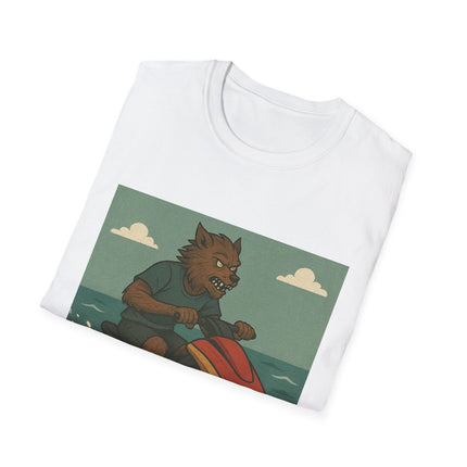 Wolfman Jet Ski Halloween Holiday Unisex Graphic Tee
