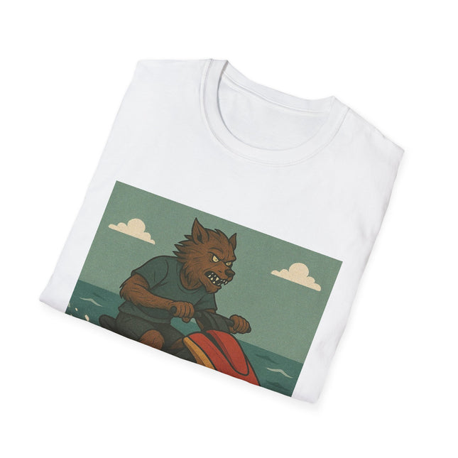 Wolfman Jet Ski Halloween Holiday Unisex Graphic Tee