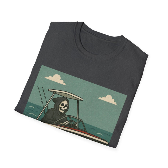 Grim Reaper Boat Halloween Holiday Unisex Graphic Tee