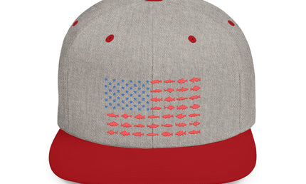 Patriotic Flat Bill Snapback Hat with Flag Design