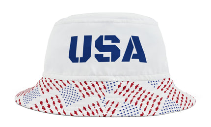 USA Patriotic Fishing Themed Bucket Hat