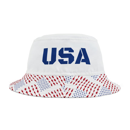USA Patriotic Fishing Themed Bucket Hat