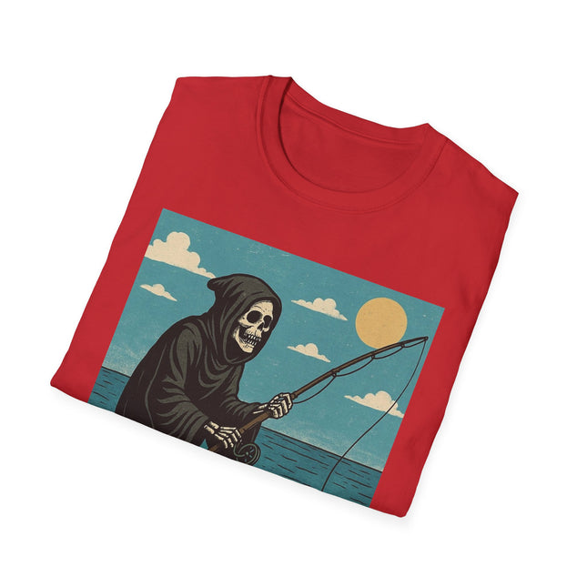 Grim Reaper Fishing Halloween Holiday Unisex Graphic Tee