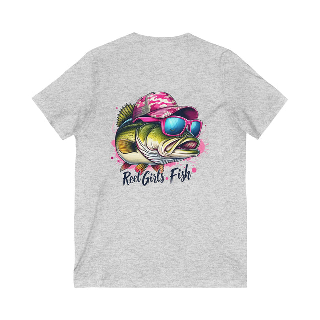 Fishing V-Neck Tee for Women, Reel Girls Fish
