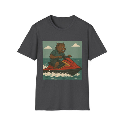 Wolfman Jet Ski Halloween Holiday Unisex Graphic Tee