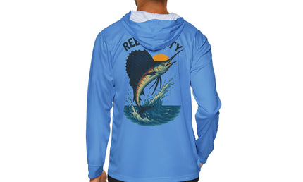 Sailfish Reel Salty Graphic Performance Hoodie Shirt UPF+50