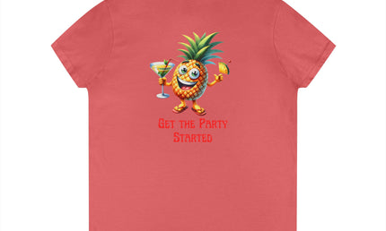 Party Pineapple Ladies' V-Neck T-Shirt