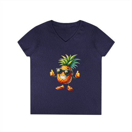 Party Pineapple Ladies' V-Neck T-Shirt