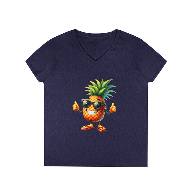 Party Pineapple Ladies' V-Neck T-Shirt
