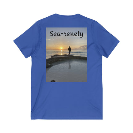 Sea-renety, Beach Theme Unisex V-Neck Tee