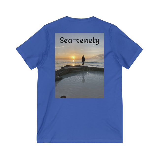 Sea-renety, Beach Theme Unisex V-Neck Tee