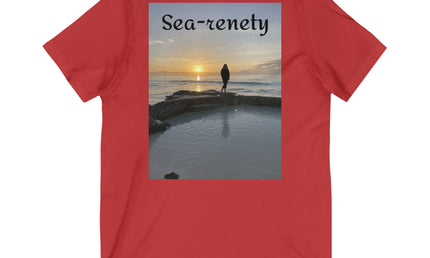 Sea-renety, Beach Theme Unisex V-Neck Tee