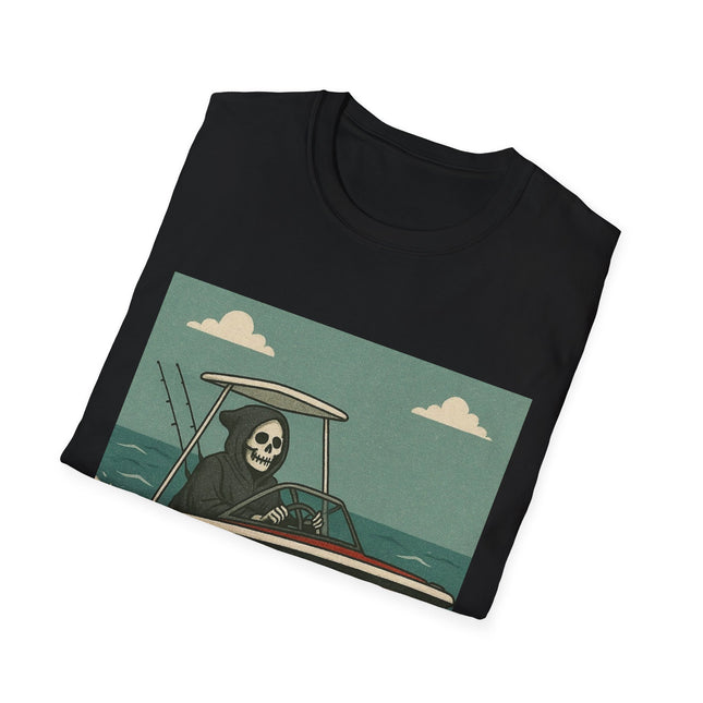 Grim Reaper Boat Halloween Holiday Unisex Graphic Tee