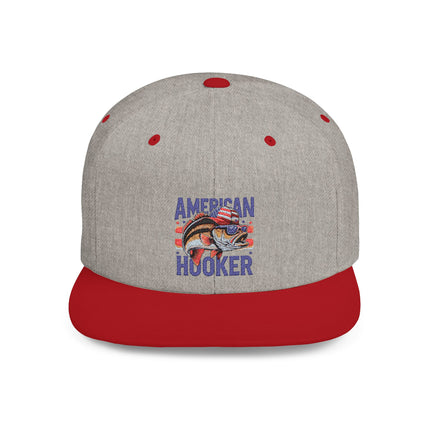 American Hooker Fishing Flat Bill Snapback Hat