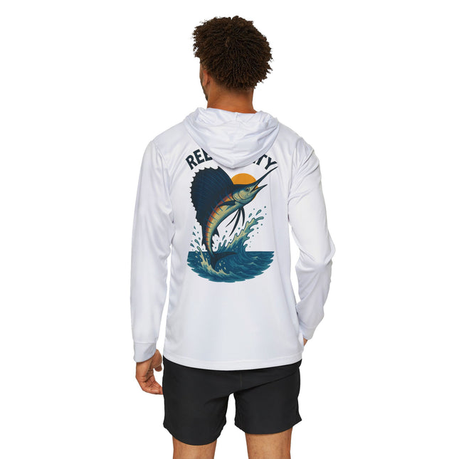 Sailfish Reel Salty Graphic Performance Hoodie Shirt UPF+50