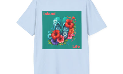 Island Life Unisex T-Shirt | Tropical Flip Flop Graphic Tee