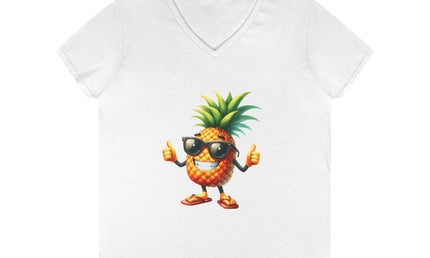 Party Pineapple Ladies' V-Neck T-Shirt