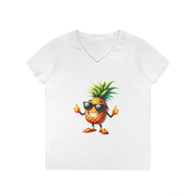 Party Pineapple Ladies' V-Neck T-Shirt