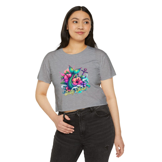 Mermaid Festival Crop Top, Beachwear, Nautical Style Tee