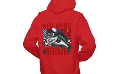 Red, White & Bruh Fishing Hoodie