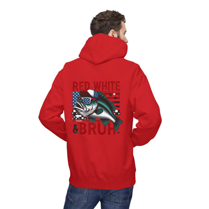 Red, White & Bruh Fishing Hoodie