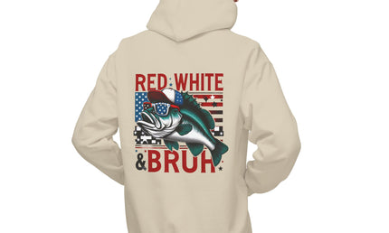 Red, White & Bruh Fishing Hoodie