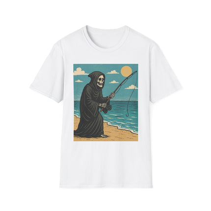Grim Reaper Fishing Halloween Holiday Unisex Graphic Tee