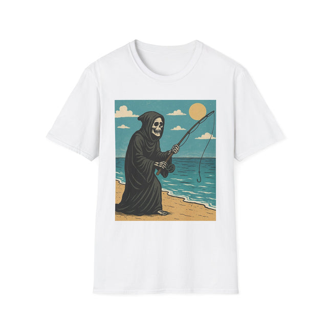 Grim Reaper Fishing Halloween Holiday Unisex Graphic Tee