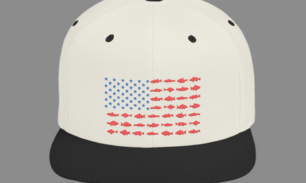 Patriotic Flat Bill Snapback Hat with Flag Design