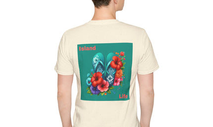 Island Life Unisex T-Shirt | Tropical Flip Flop Graphic Tee