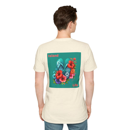Island Life Unisex T-Shirt | Tropical Flip Flop Graphic Tee