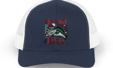 Patriotic Fishing Snapback Cap, Outdoor Hat, Red White & Bruh Cap