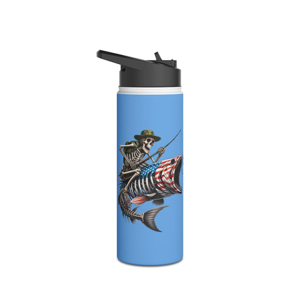 Fishing Enthusiast Stainless Steel Water Bottle - 12, 18, or 32 oz.