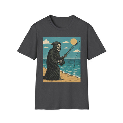 Grim Reaper Fishing Halloween Holiday Unisex Graphic Tee