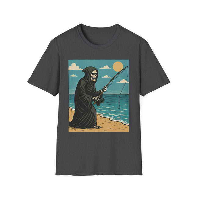 Grim Reaper Fishing Halloween Holiday Unisex Graphic Tee
