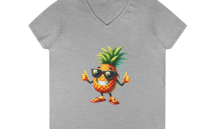 Party Pineapple Ladies' V-Neck T-Shirt