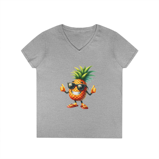 Party Pineapple Ladies' V-Neck T-Shirt