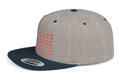 Patriotic Flat Bill Snapback Hat with Flag Design