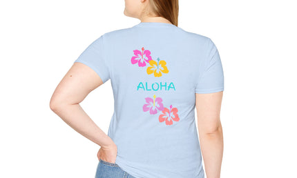 Aloha Hibiscus Tropical Summer Tee