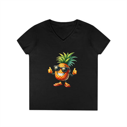Party Pineapple Ladies' V-Neck T-Shirt
