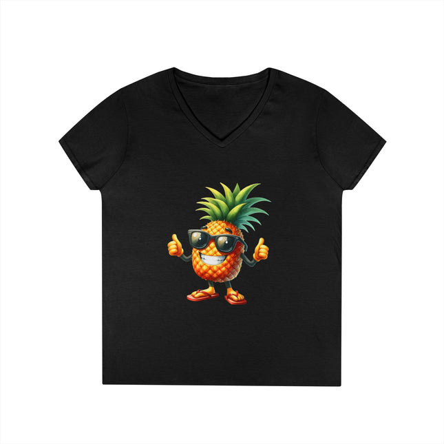 Party Pineapple Ladies' V-Neck T-Shirt