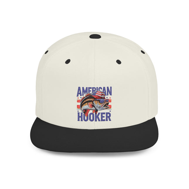 American Hooker Fishing Flat Bill Snapback Hat