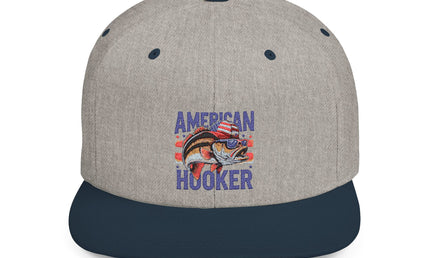 American Hooker Fishing Flat Bill Snapback Hat