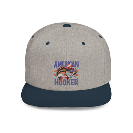 American Hooker Fishing Flat Bill Snapback Hat