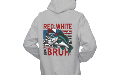 Red, White & Bruh Fishing Hoodie