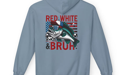 Red, White & Bruh Fishing Hoodie