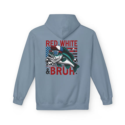 Red, White & Bruh Fishing Hoodie