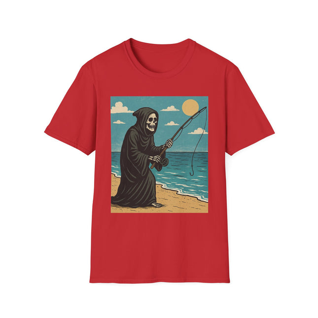 Grim Reaper Fishing Halloween Holiday Unisex Graphic Tee