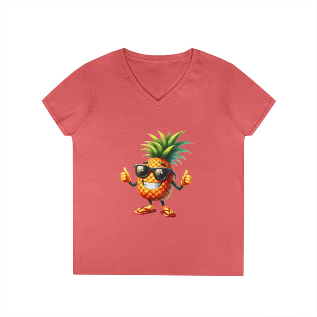 Party Pineapple Ladies' V-Neck T-Shirt